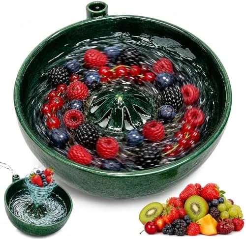 denash self spinning berry washing bowl fruit washer spinner with drain base 360 deep cleaning swirling berry bowls for cleaning berries vegetables with drain