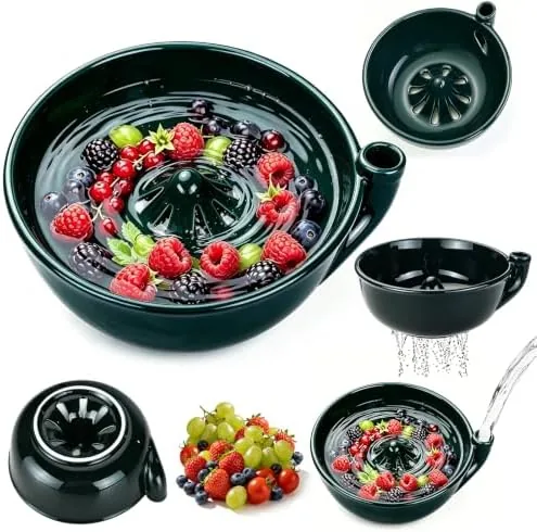 qirnetti ceramic swirl rinsing berry bowl colander fruit draining kitchen